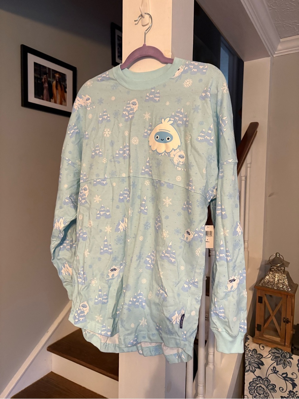 Disney Light Blue Yeti Print Pullover Crewneck
